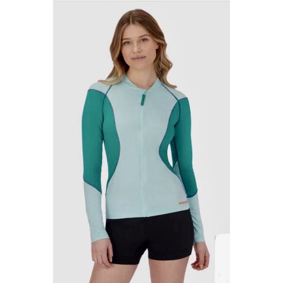 Sea-Doo Rashguard Women's  Zip Up UV 50+, Quick-Dry Top, Glacier / Ice Sz Medium - Picture 8 of 8
